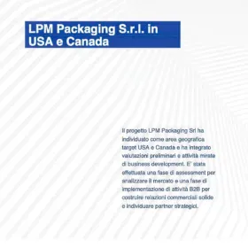 Poster istituzionale del progetto LPM Packaging S.r.l. in USA e Canada finanziato nell’ambito del PR FESR 2021 2027 Azione 1.3.2